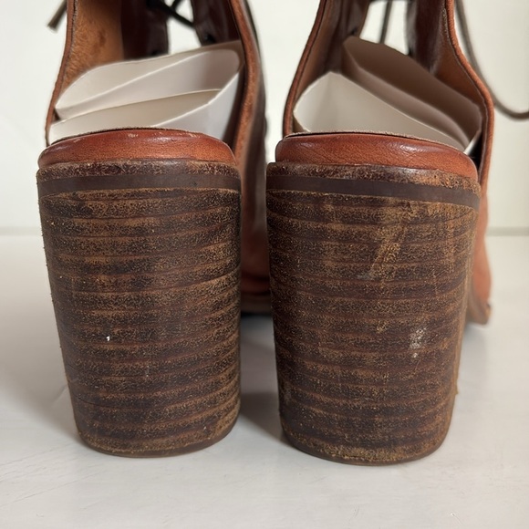 Free People Jeffrey Campbell brown Minimal Lace Up open toe stack heel sandal - Picture 4 of 16